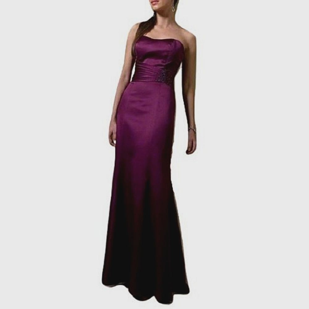 Alfred Angelo "Grape" Strapless Satin Bridesmaid/Formal Gown NEW- Sz. 10